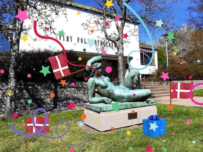 Fødselsdagsfoto af Viby Bibliotek